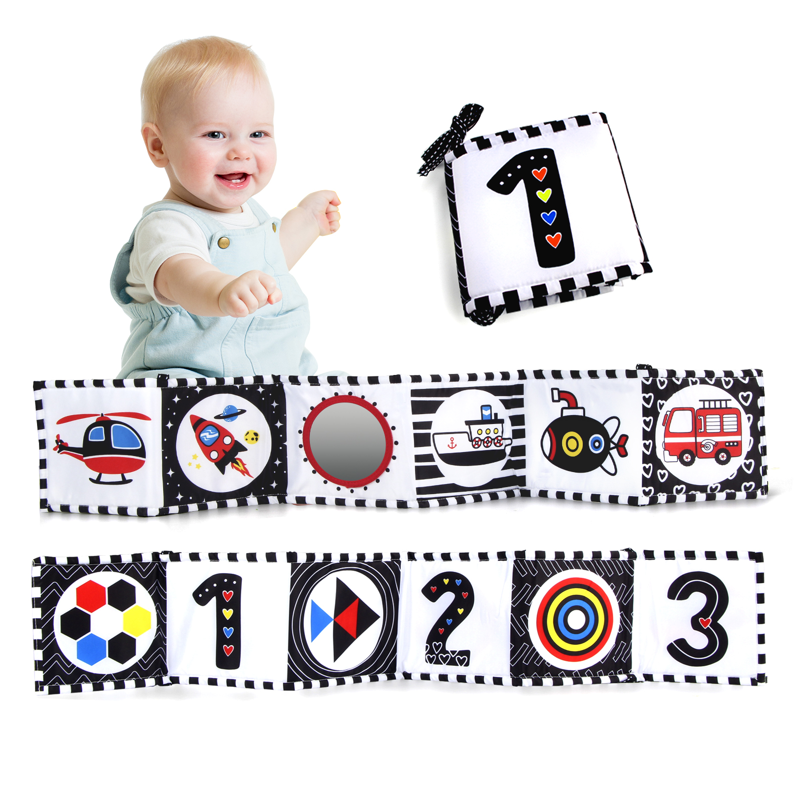 Baby Nursery Books - Sensory Cloth Book High Contrast Baby