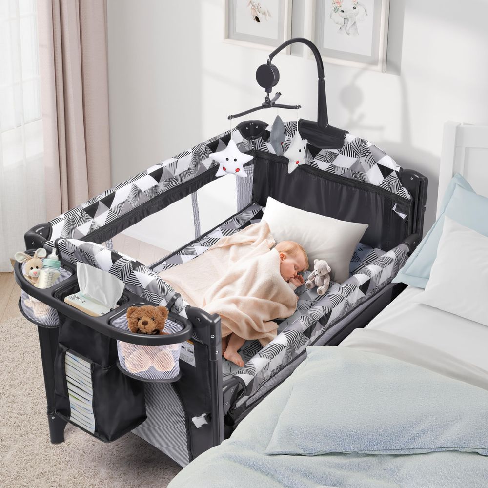Bassinet Bedside Sleeper - 5in1 Pack and Play with Changing