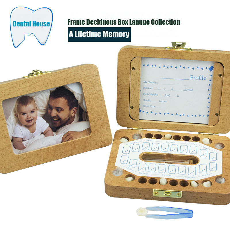 Baby Keepsake Box - Natural Wooden Baby Teeth Keepsake Box