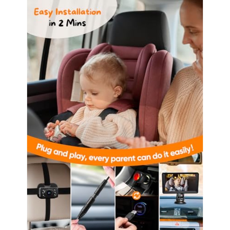 Baby Car Camera for 2 7 Inch H - Baby Monitor Split Screen avis et prix