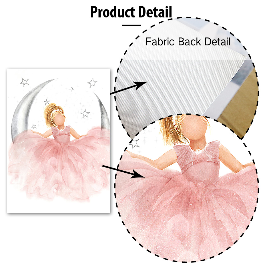 Pink Angel Girl Sun Moon Cloud - Baby Nursery Animal Prints avis et prix