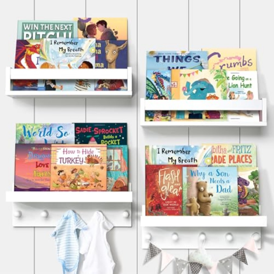 Set of Four Floating Book Shel - Baby Nursery Books avis et prix