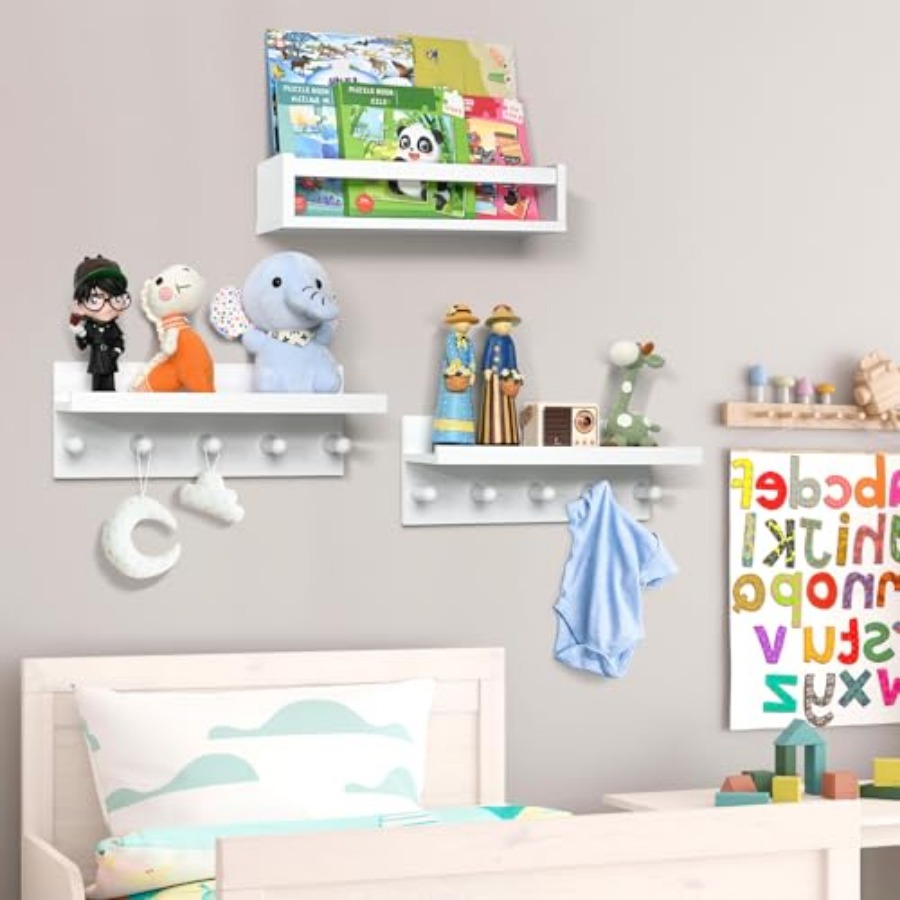 Set of Four Floating Book Shel - Baby Nursery Books avis et prix