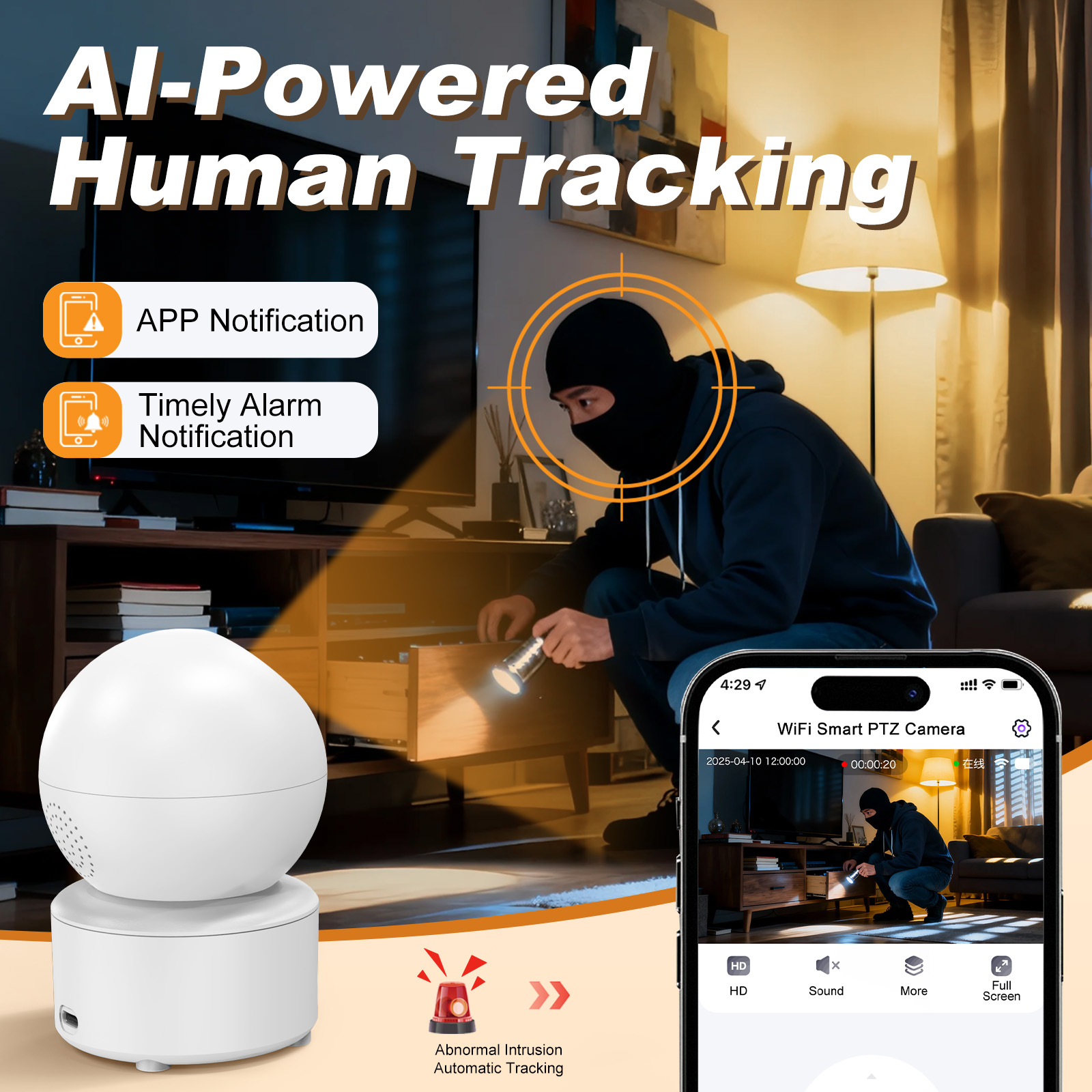 8MP WiFi IP Camera Dual Lens B - Baby Monitor Split Screen avis et prix