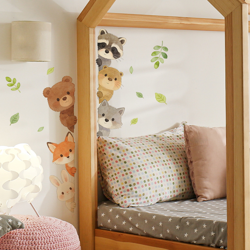 Cute Forest Animals Wall Stick - Baby Nursery Wallpaper Girl avis et prix