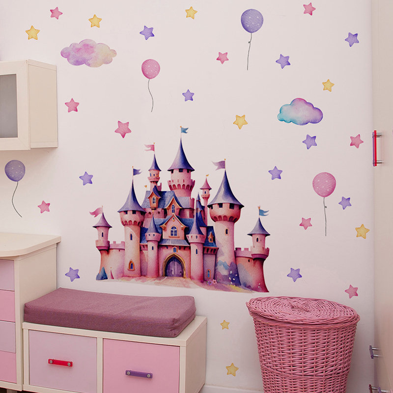 Cartoon Castle Magic Kingdom W - Baby Nursery Wallpaper Girl avis et prix