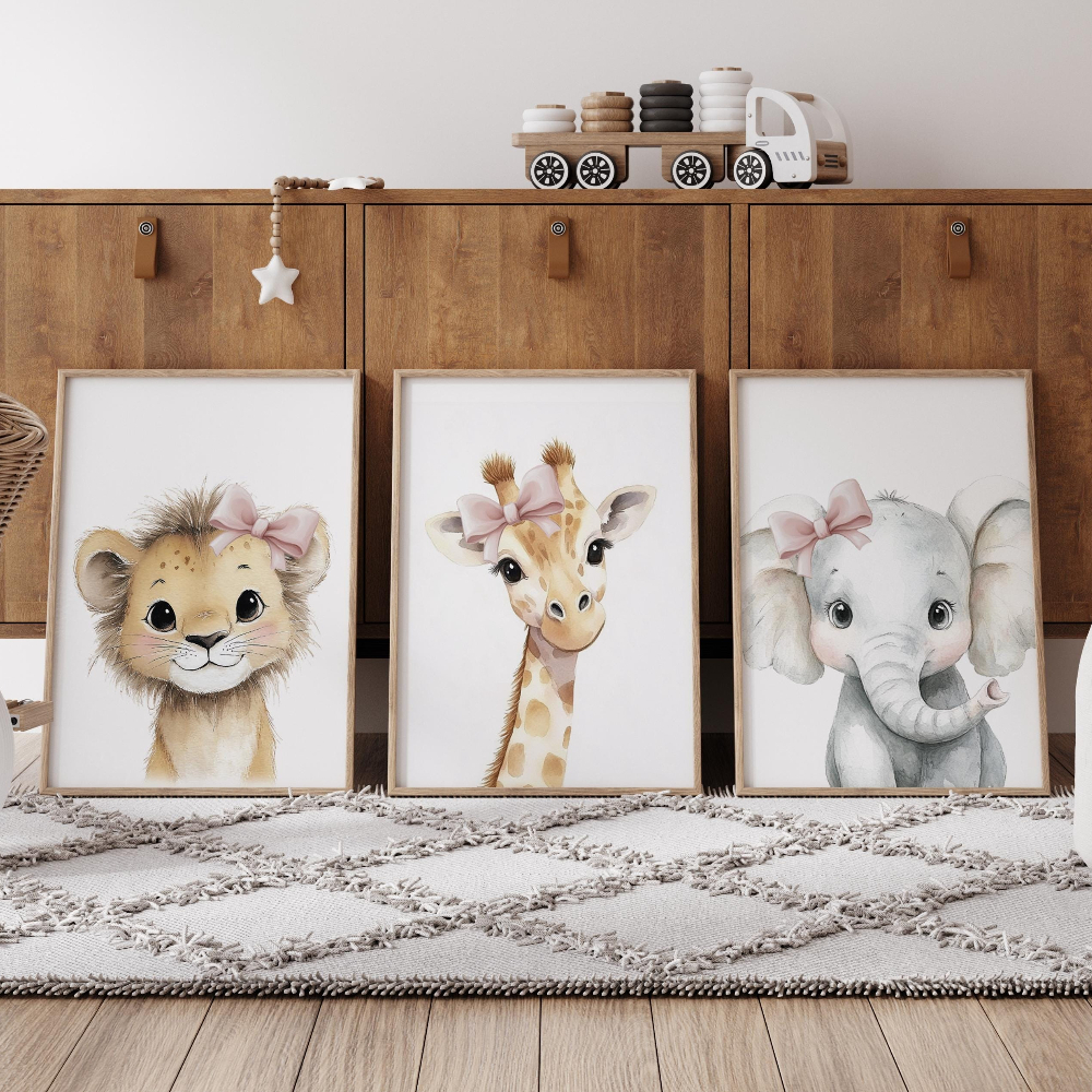 Baby Girl Nursery Wall Art Set - Baby Nursery Animal Prints avis et prix