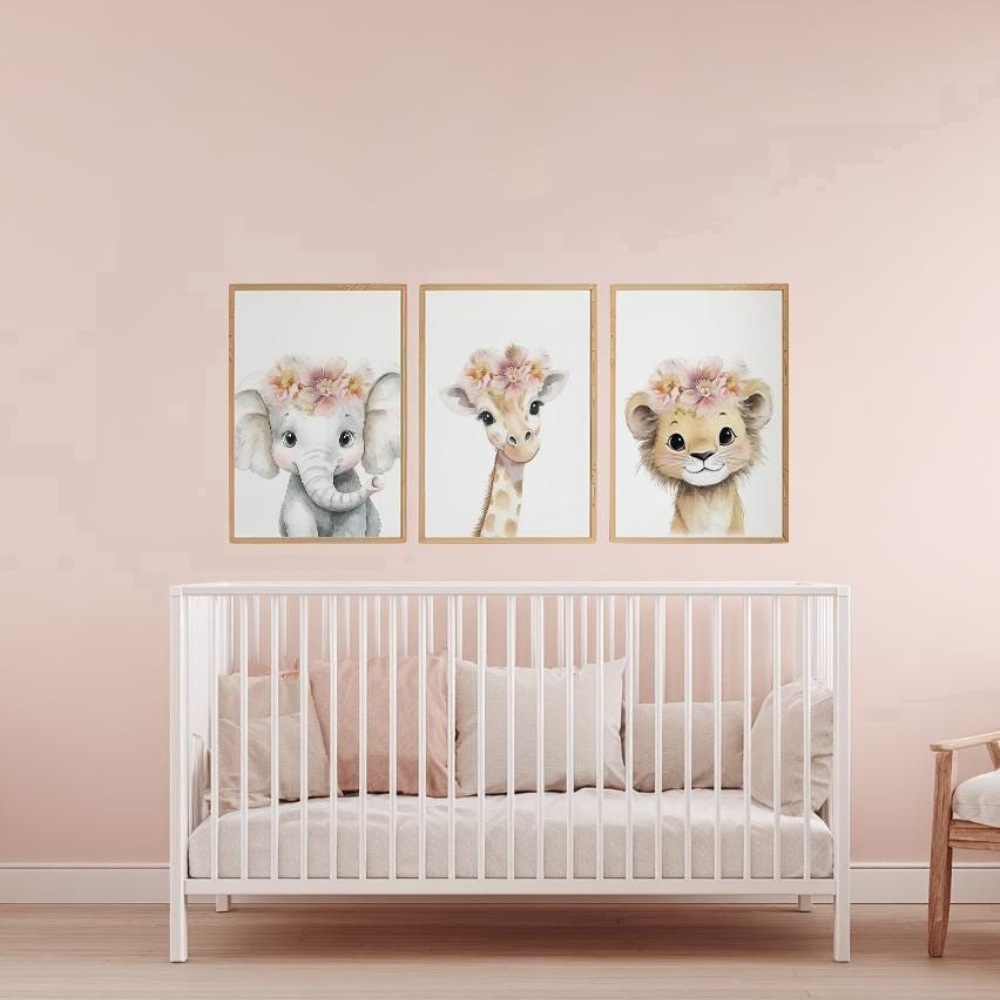 Baby Girl Nursery Wall Art Set - Baby Nursery Animal Prints avis et prix