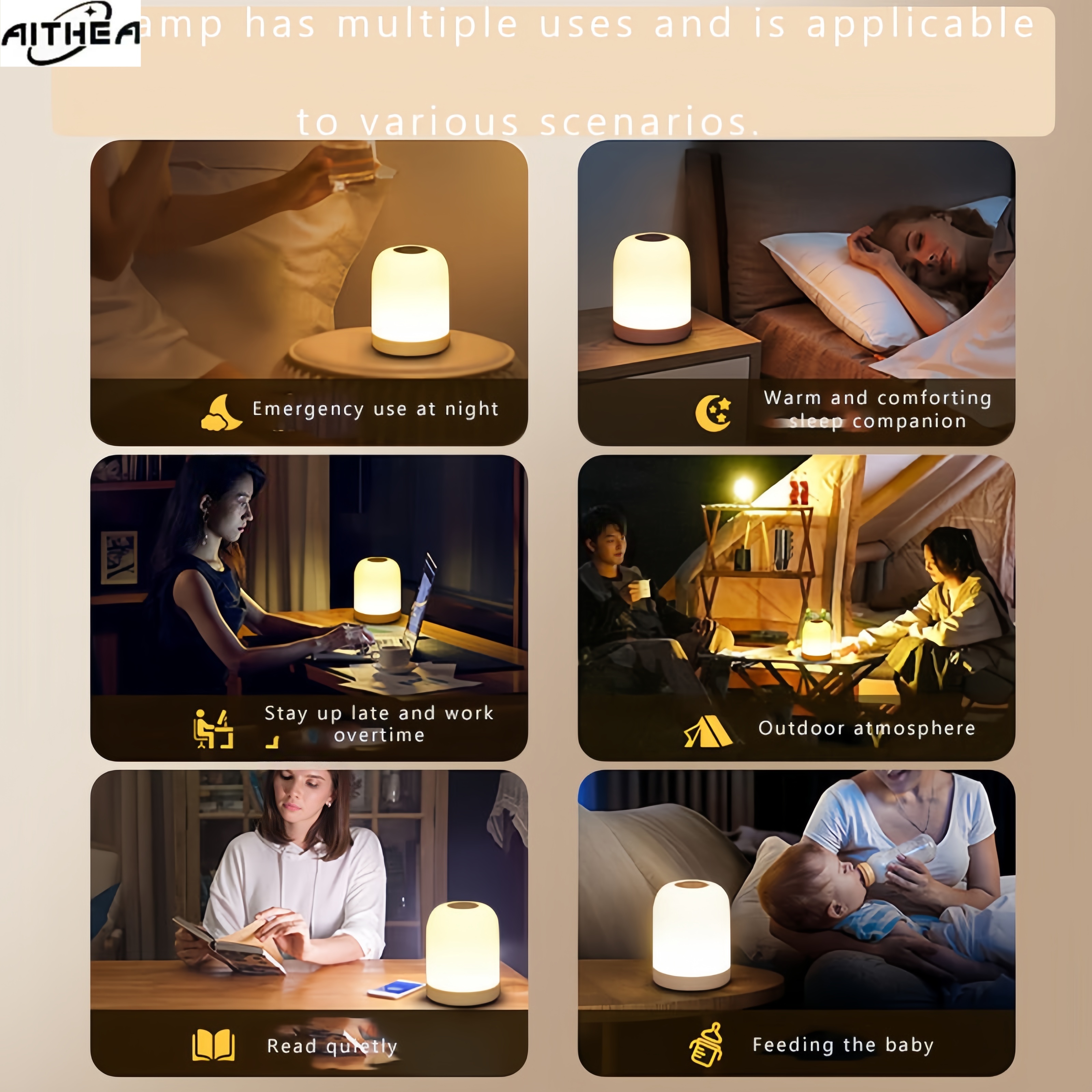 AITHEA 3 Color Led Night Light - Baby Nursery Table Lamp avis et prix