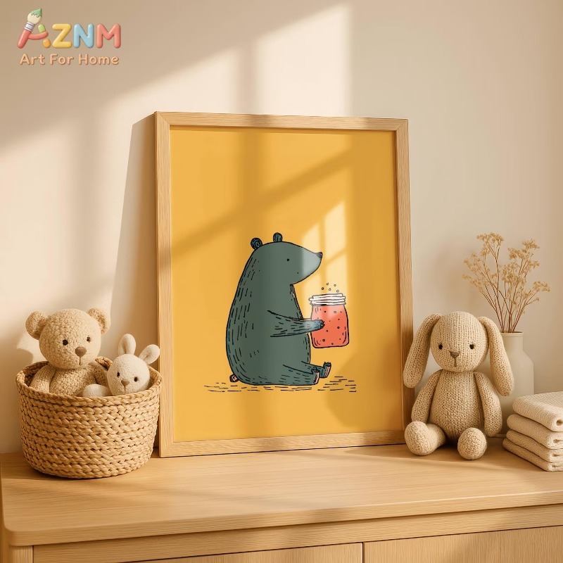 AZNM Cartoon Bear Honey Jar Ca - Baby Nursery Yellow avis et prix