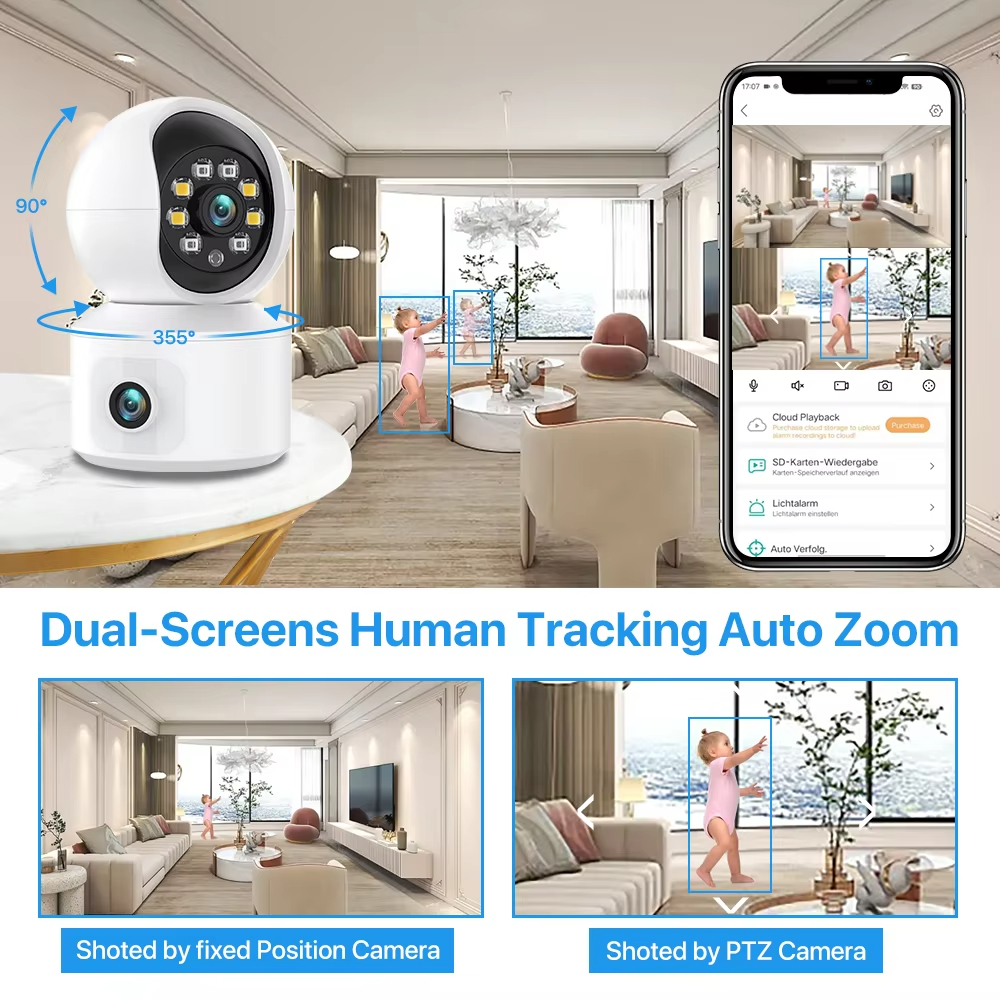 6MP iCsee WiFi IP Camera Dual  - Baby Monitor Split Screen avis et prix