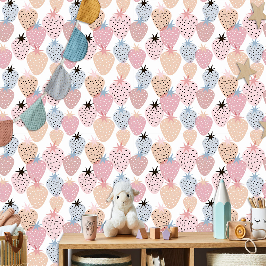 12+ Cute Nursery Strawberry Pa - Baby Nursery Wallpaper Girl avis et prix