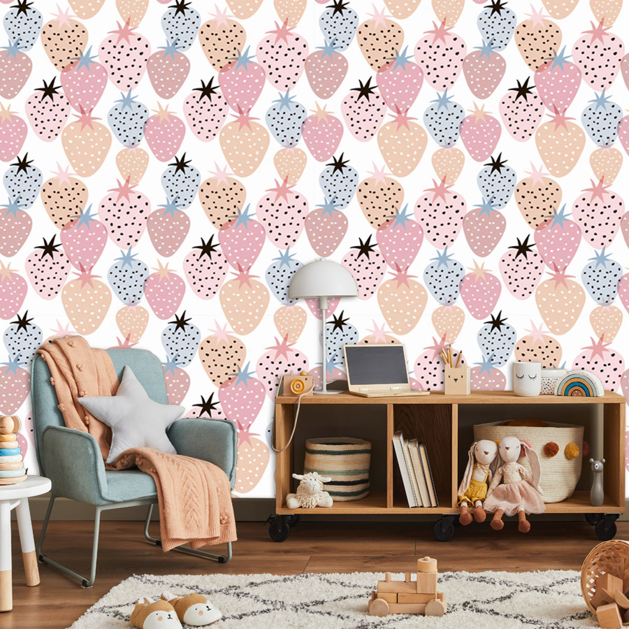 12+ Cute Nursery Strawberry Pa - Baby Nursery Wallpaper Girl avis et prix