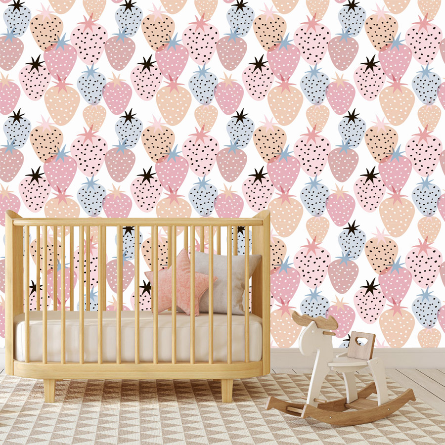 12+ Cute Nursery Strawberry Pa - Baby Nursery Wallpaper Girl avis et prix