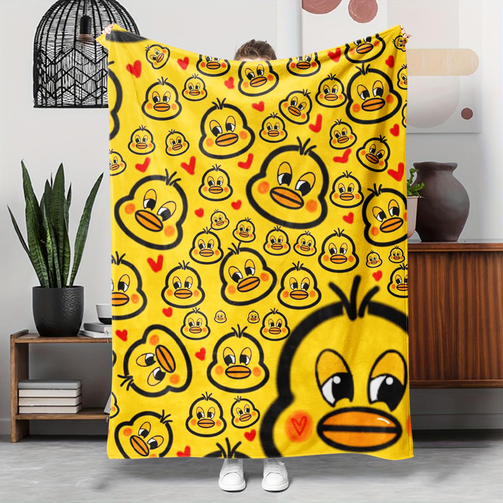Cute Yellow Duck Print Throw B - Baby Nursery Yellow avis et prix