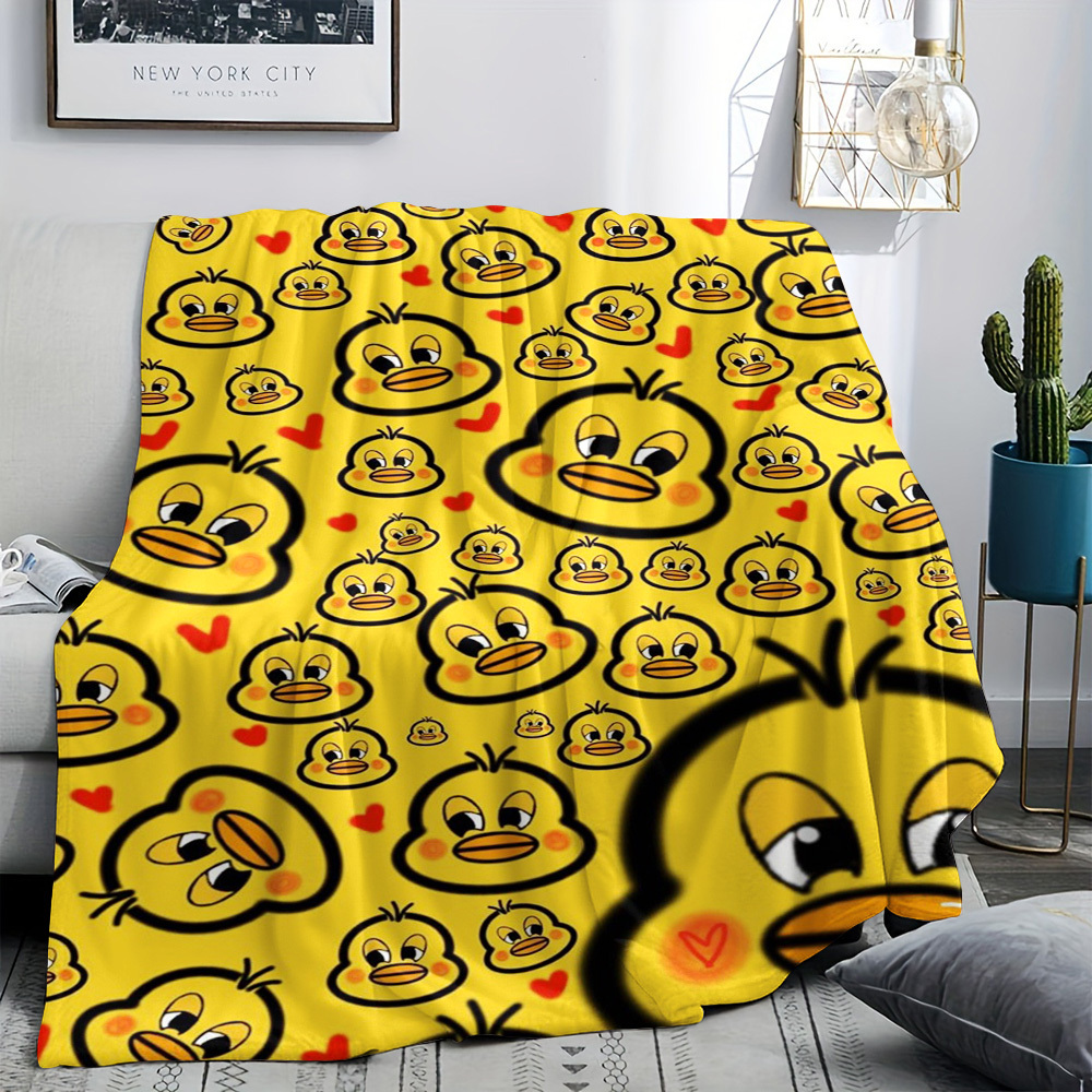 Cute Yellow Duck Print Throw B - Baby Nursery Yellow avis et prix