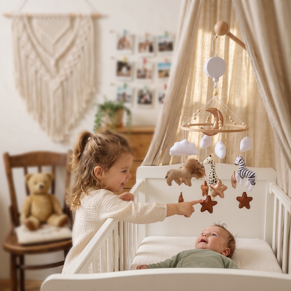 Wooden Bed Bell Baby Crib Mobi - Baby Nursery Music avis et prix