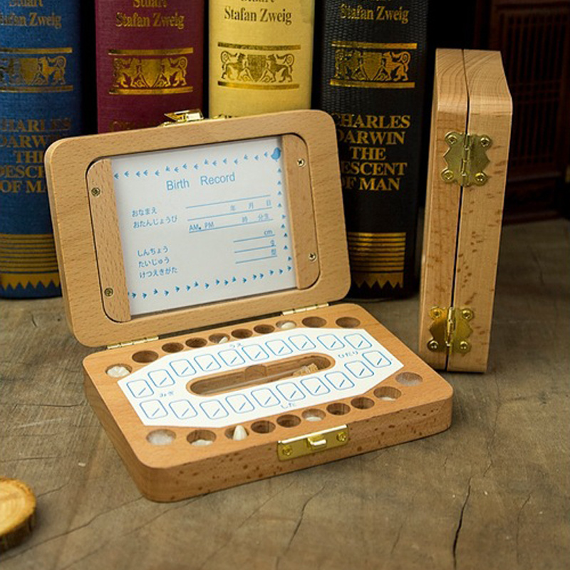Natural Wooden Baby Teeth Keep - Baby Keepsake Box avis et prix