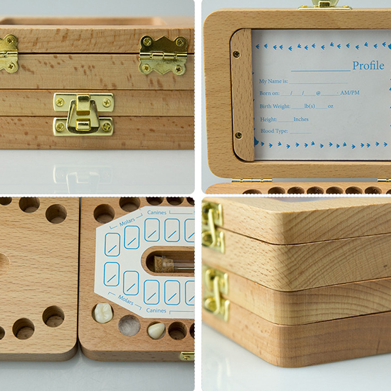 Natural Wooden Baby Teeth Keep - Baby Keepsake Box avis et prix