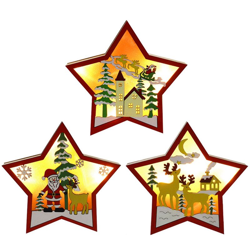 3 Piece LED Wood Star Night Li - Baby Nursery Table Lamp avis et prix