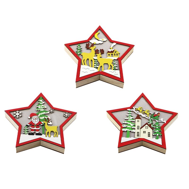 3 Piece LED Wood Star Night Li - Baby Nursery Table Lamp avis et prix
