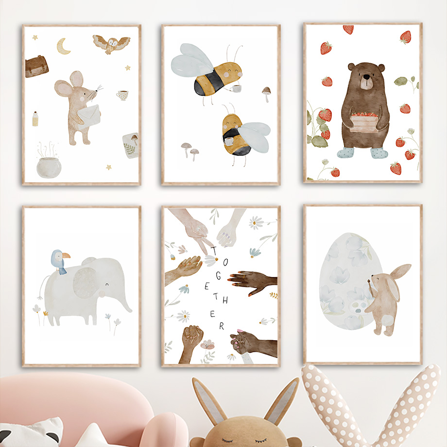Boho Animals Friend Elephant R - Baby Nursery Animal Prints avis et prix