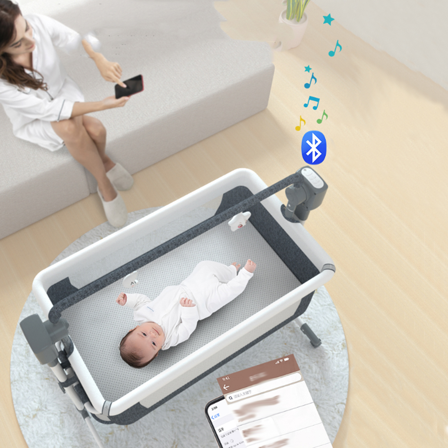 Baby Bassinet,Automatic Electr - Bassinet Bedside Sleeper avis et prix