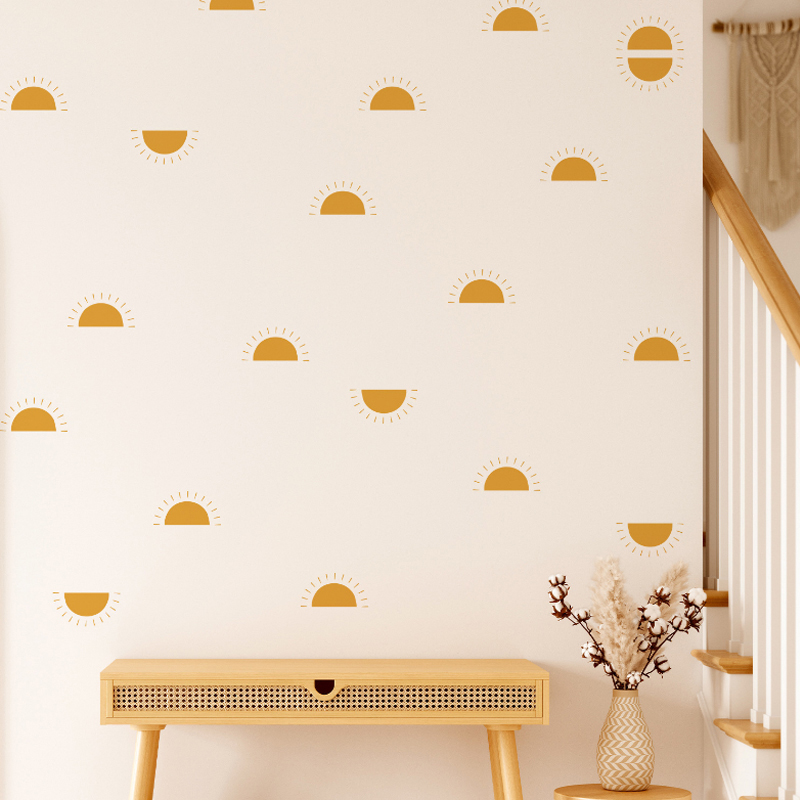 Boho Yellow Orange Half Sun Wa - Baby Nursery Yellow avis et prix