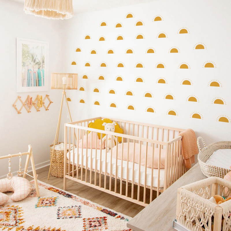 Boho Yellow Orange Half Sun Wa - Baby Nursery Yellow avis et prix