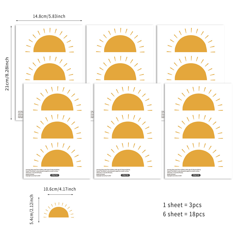 Boho Yellow Orange Half Sun Wa - Baby Nursery Yellow avis et prix