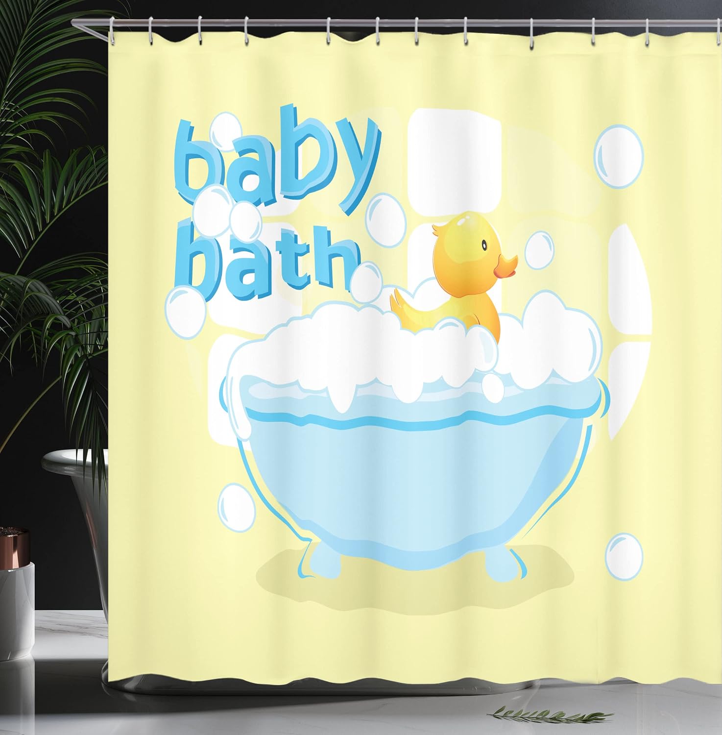 Yellow Baby Bath Shower Curtai - Baby Nursery Yellow avis et prix