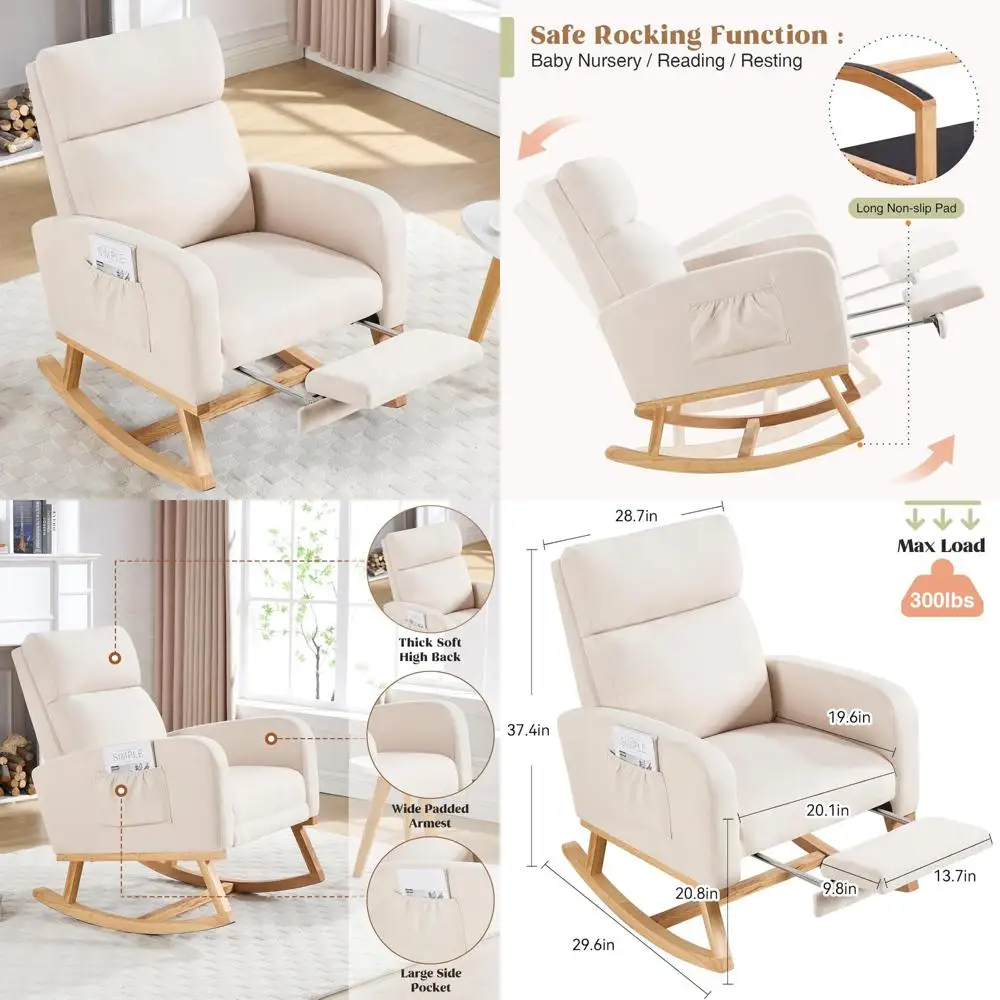 Nursing Glider Rocking Chair W - Baby Nursery Rocking Chair avis et prix