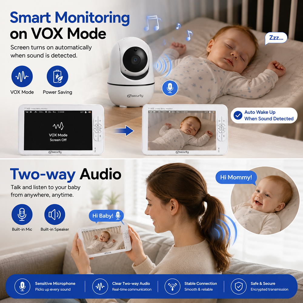 7 Inch Split-Screen Baby Monit - Baby Monitor Split Screen avis et prix