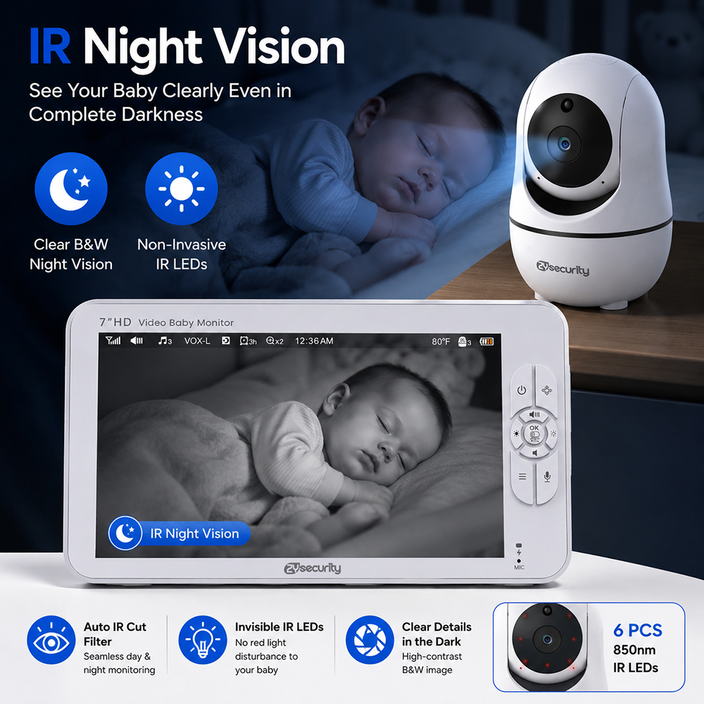 7 Inch Split-Screen Baby Monit - Baby Monitor Split Screen avis et prix