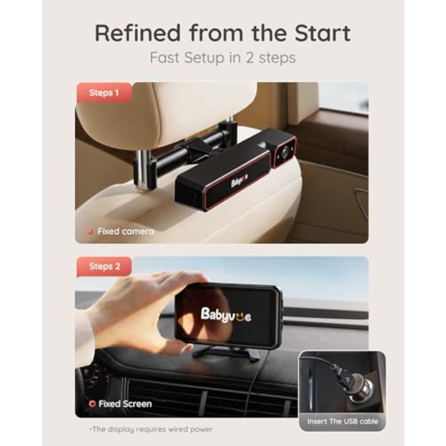 Baby monitor for car use, ABS  - Baby Monitor Split Screen avis et prix