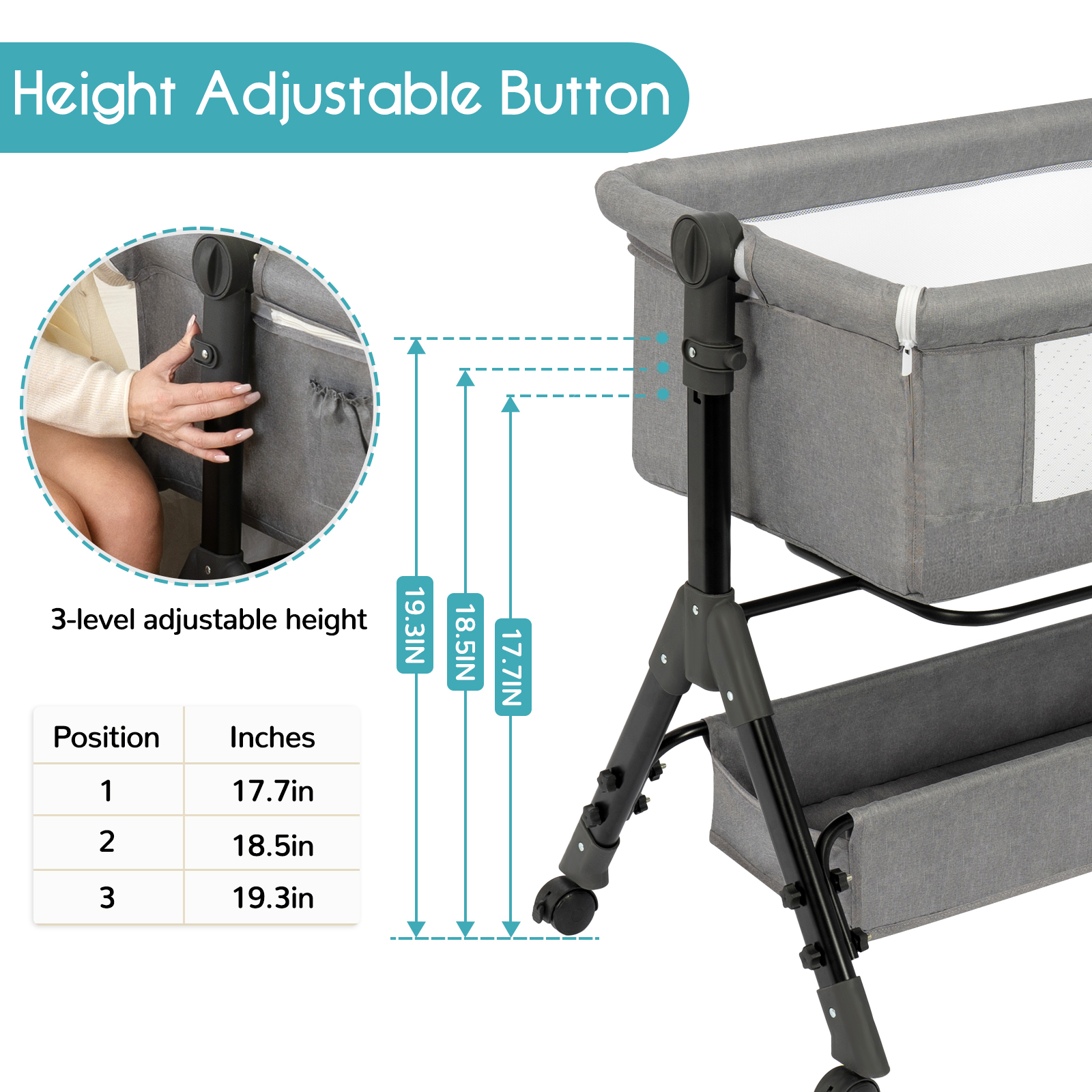 3 in 1 Baby Bassinet Bedside S - Bassinet Bedside Sleeper avis et prix