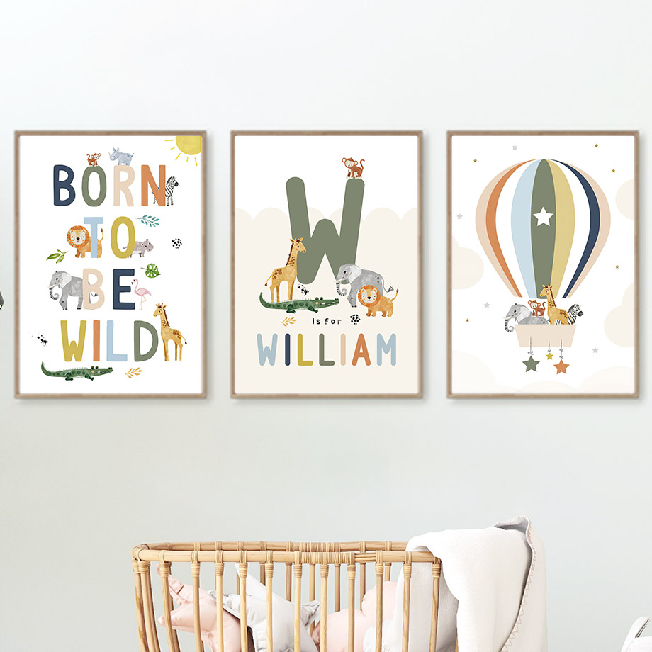 Crocodile Balloon Lion Elephan - Baby Nursery Animal Prints avis et prix