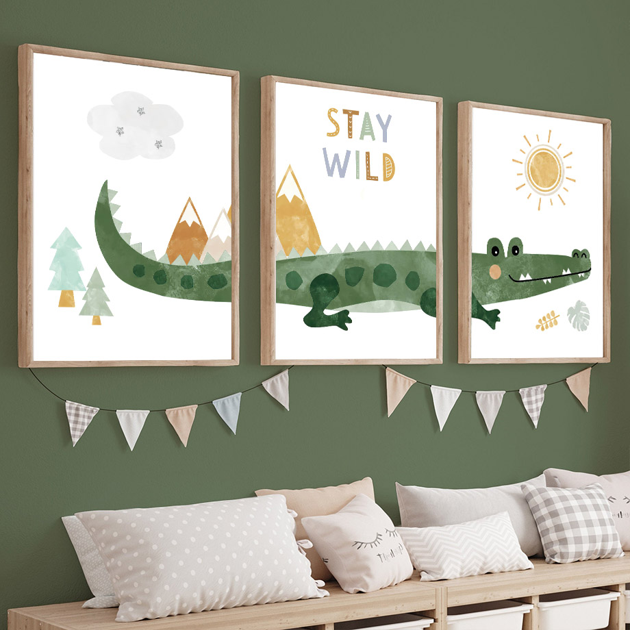Crocodile Balloon Lion Elephan - Baby Nursery Animal Prints avis et prix