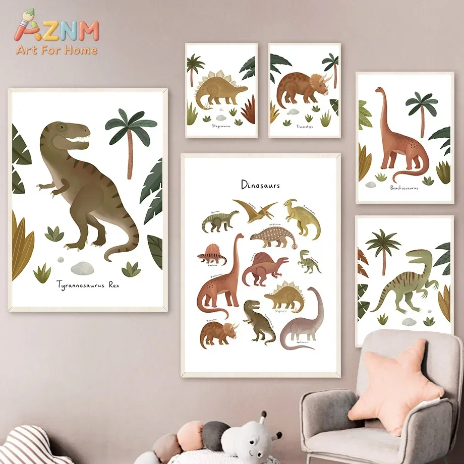 Dinosaur Tyrannosaurus Rex Tri - Baby Nursery Animal Prints avis et prix