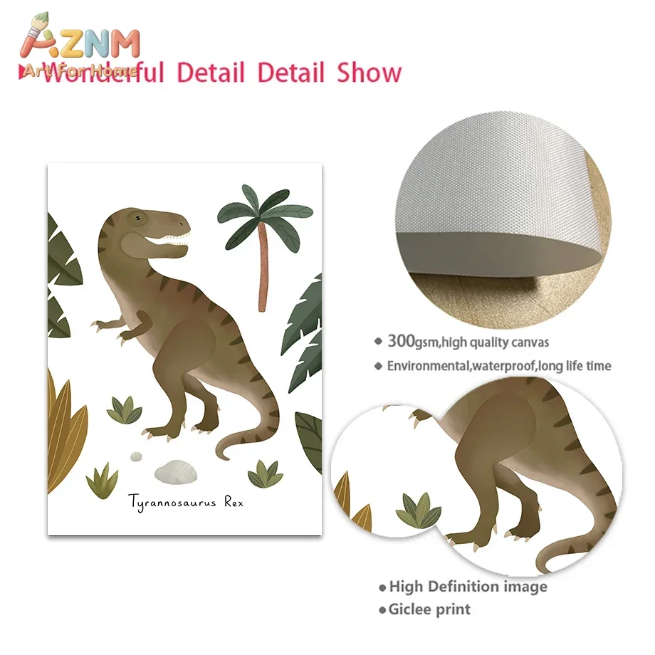 Dinosaur Tyrannosaurus Rex Tri - Baby Nursery Animal Prints avis et prix