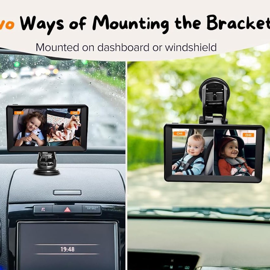 Baby Car Camera for 2 Kids 7 I - Baby Monitor Split Screen avis et prix