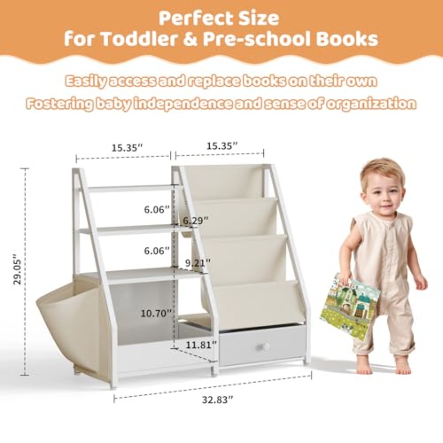 Bookshelf and Toy Storage - Bo - Baby Nursery Books avis et prix