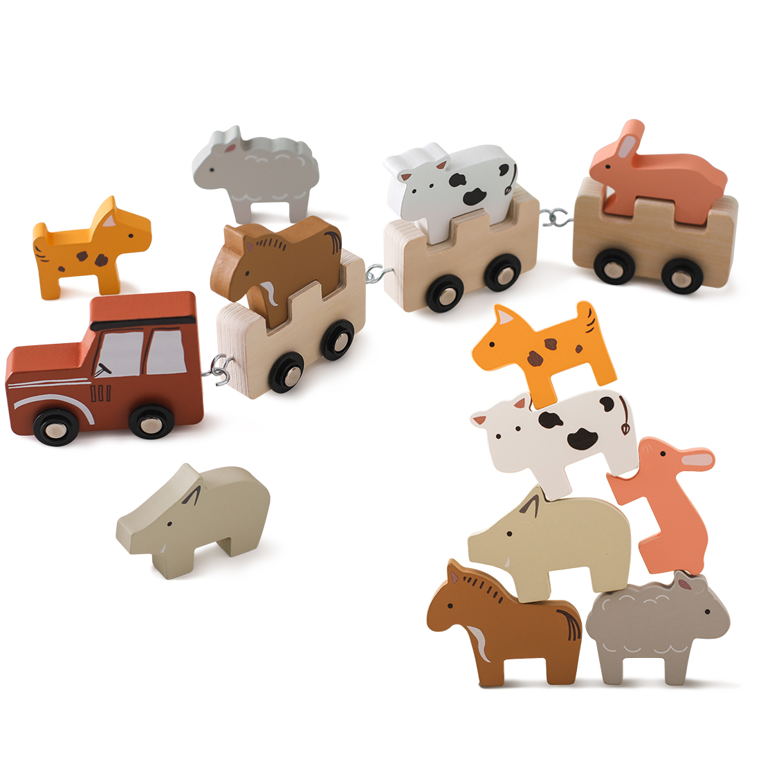 Colorful Wooden Push Train Toy - Baby Nursery Music avis et prix