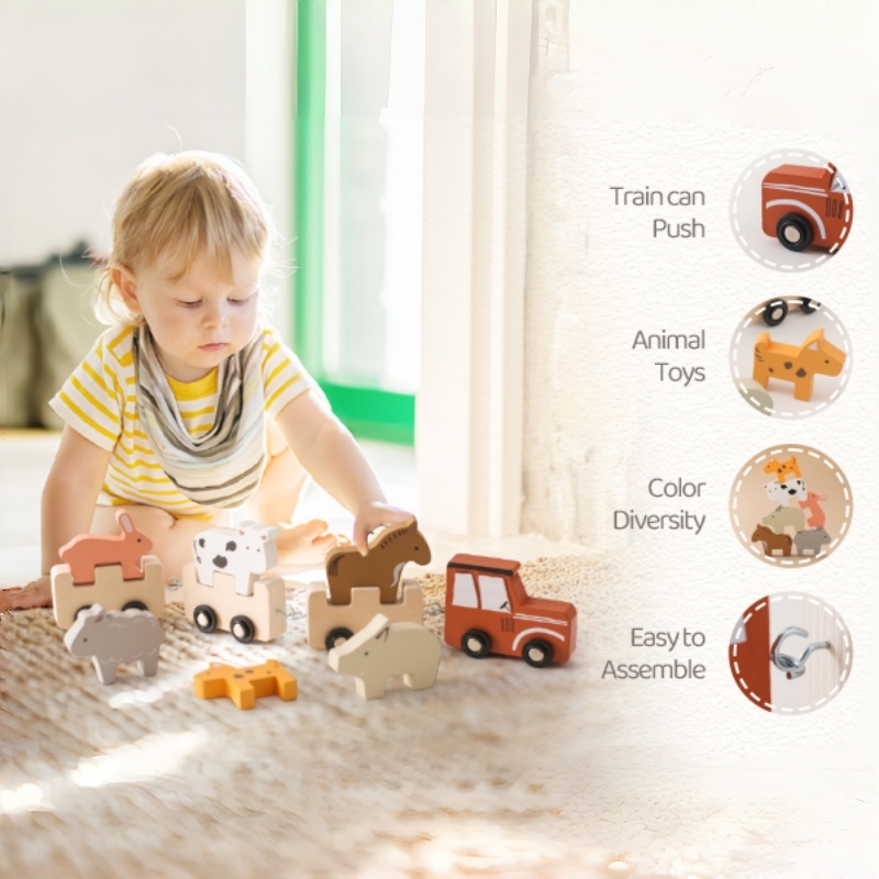 Colorful Wooden Push Train Toy - Baby Nursery Music avis et prix