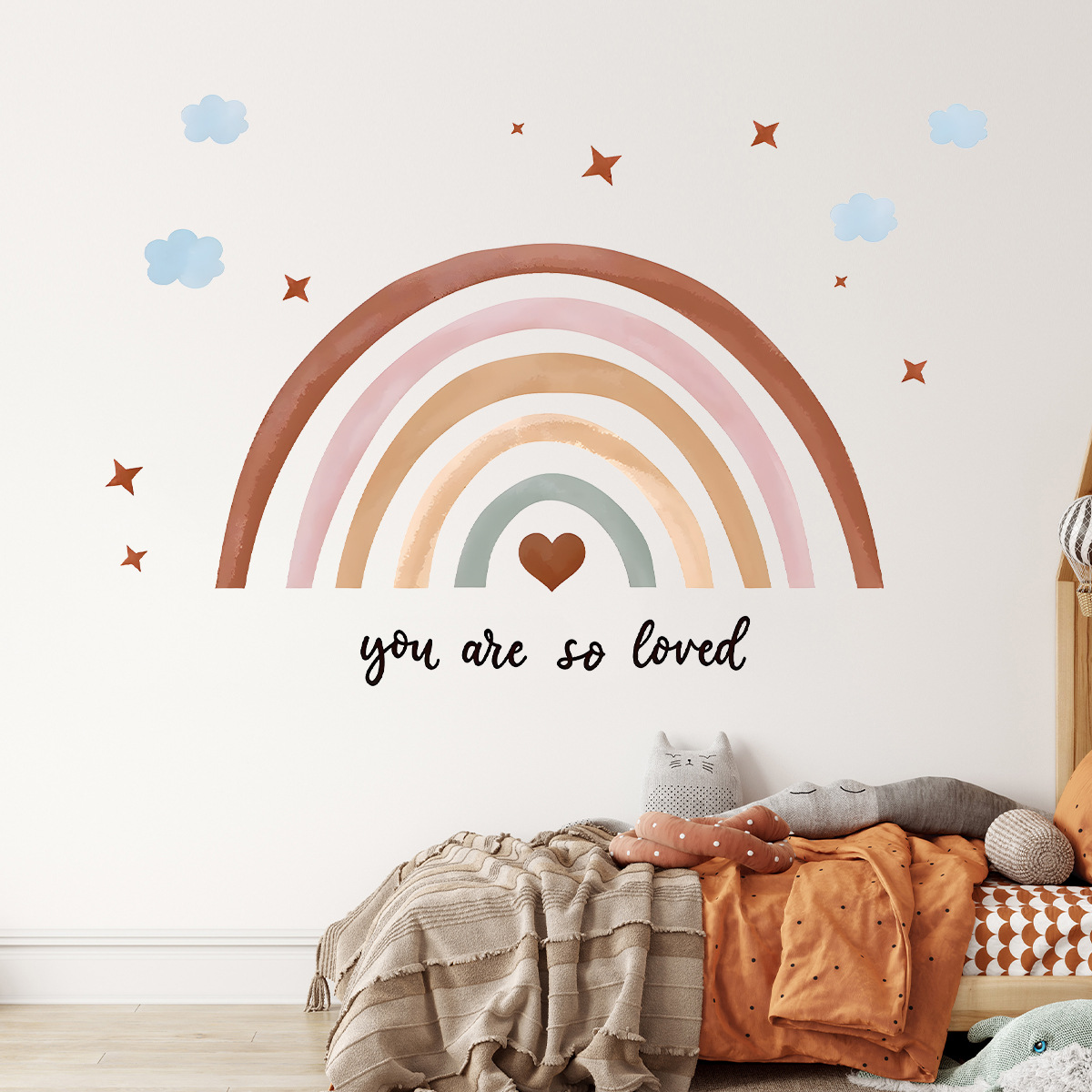Boho Rainbow Wall Sticker Peel - Baby Nursery Wallpaper Girl avis et prix