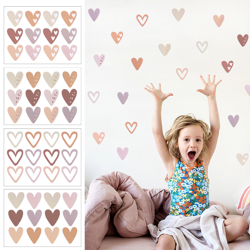 2pcs Lovely Hearts Ins Wall St - Baby Nursery Wallpaper Girl avis et prix