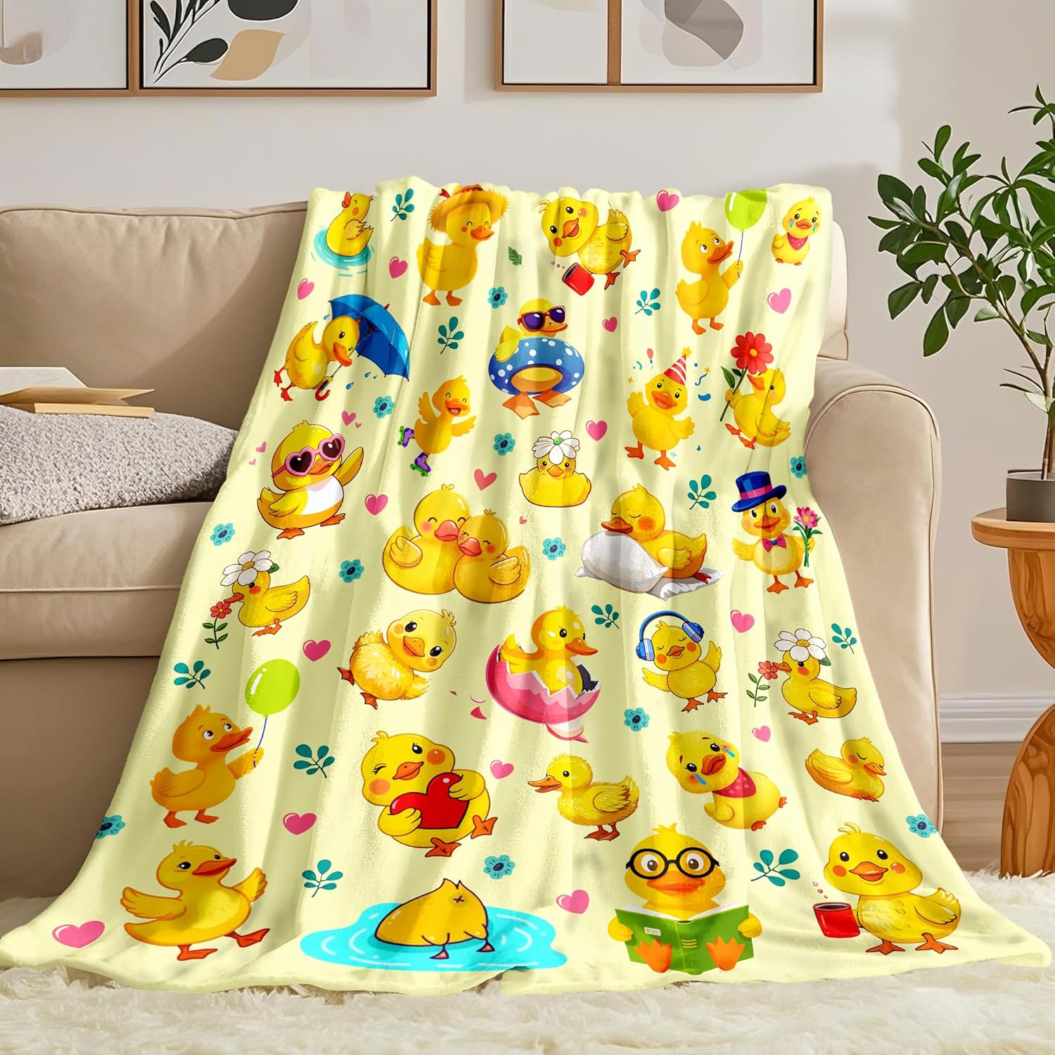 Yellow Chick Animal Print Blan - Baby Nursery Yellow avis et prix