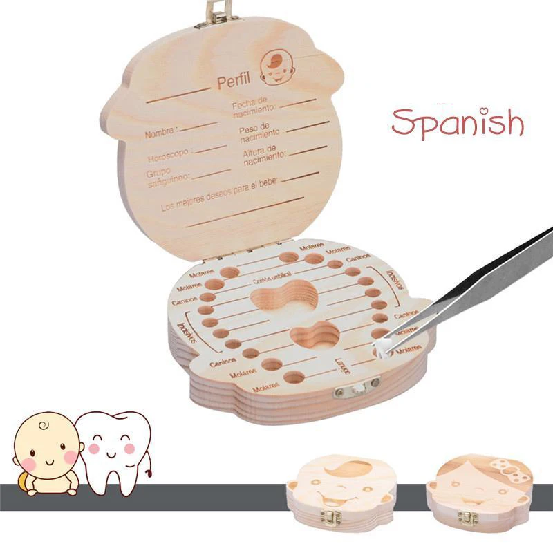 1pc-Baby Tooth Box Spanish Woo - Baby Keepsake Box avis et prix