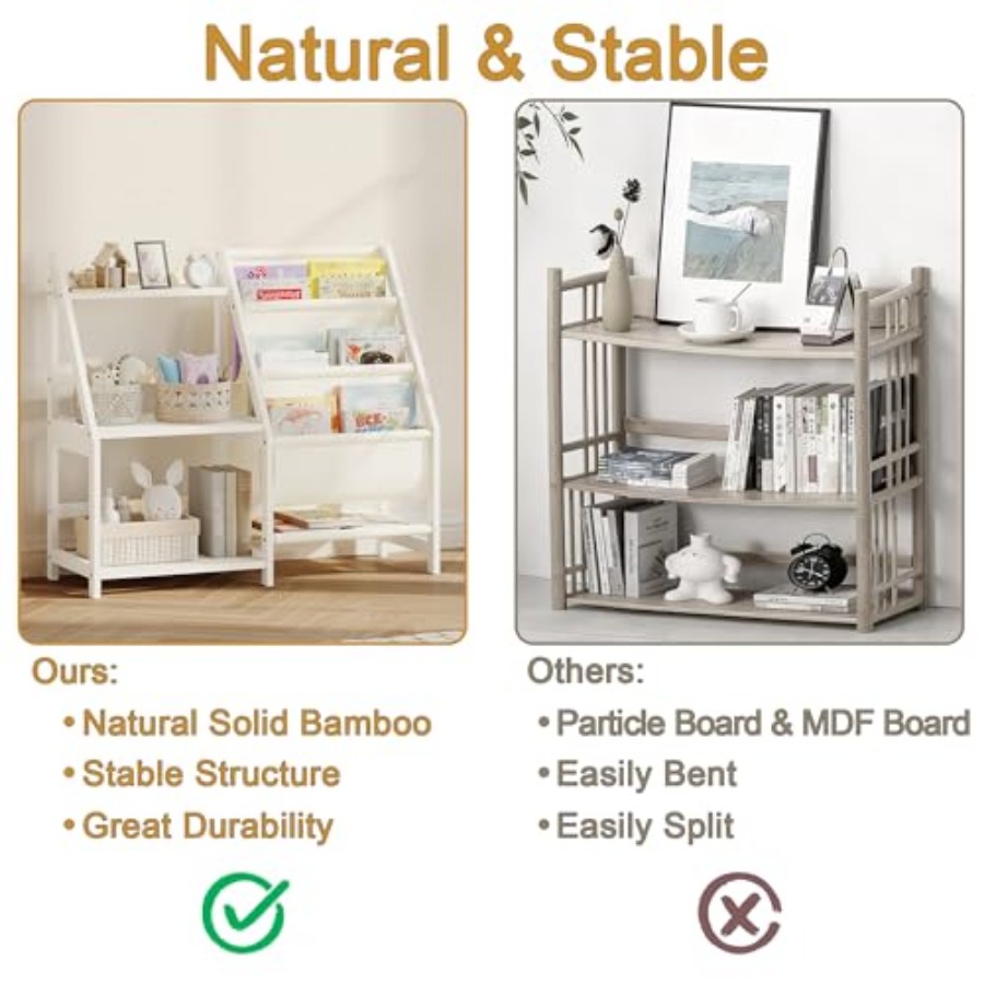 Bookshelf with Storage 3 Tier  - Baby Nursery Books avis et prix