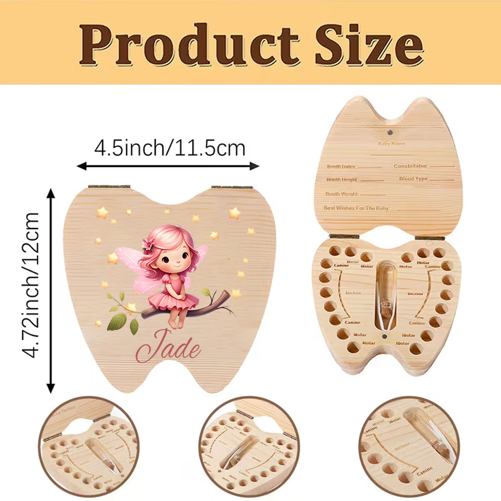 Personalized Tooth Fairy Woode - Baby Keepsake Box avis et prix